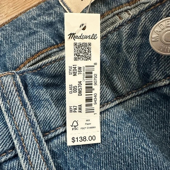 Madewell Mid-Rise Perfect Vintage Jean in Ainsdale Wash w/ Distressing 16W NWT - Picture 11 of 14